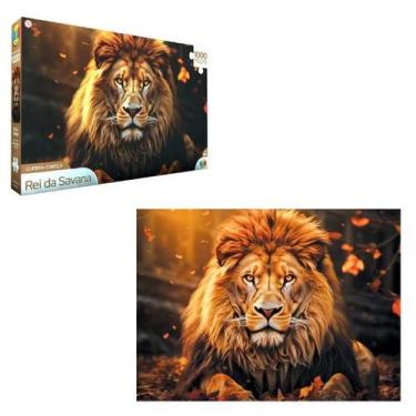 Imagem de Quebra Cabeça Rei Da Savana Leão 1000 Peças Puzzle Premium - Pais e Fi