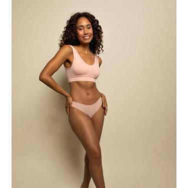 Imagem de Calcinha Tanga Corte A Laser Basic Pro Rosa, G, Rosa