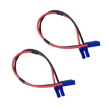 Imagem de LINSYRC Pacote com 2 conectores EC5 macho para conector fêmea EC5 cabo de extensão adaptador RC 30 cm 10AWG para carregador de bateria de avião RC