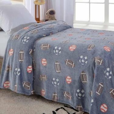 Imagem de Cobertor Manta Infantil Brilha no Escuro fleece Fluorescente Magica Futebol