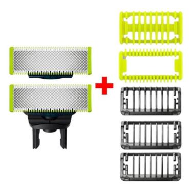 Imagem de 02 Laminas Refil + 02 Pentes P/ Barbeador Oneblade Philips - One Blade