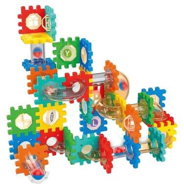 Imagem de Brinquedo Bloco Montar Pista Corrida Tubo C/Bolinhas 53 Pc