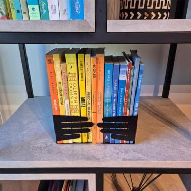 Imagem de Organizador, Suporte, Aparador, Porta Livros, Bibliocanto Mãos, preto - GEGUTON