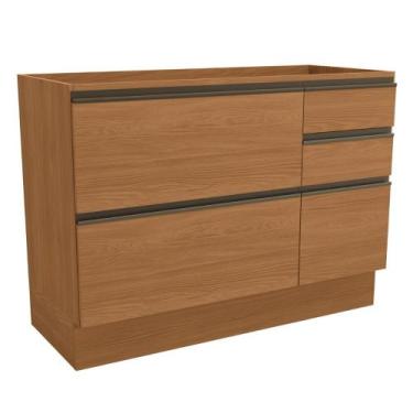 Imagem de Balcão de Pia 120cm com Rodapé 1 Porta 4 gavetas Maxxi Kappesberg (sem