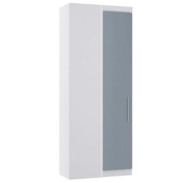 Imagem de Guarda-roupa Canto Reto Modulado 1 Porta Alpes Luciane, Branco/Grey Sk