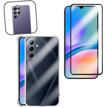 Imagem de Kit Capinha Antishock Transparente + Película de Vidro 3D + Lente Câmera para Galaxy A05S