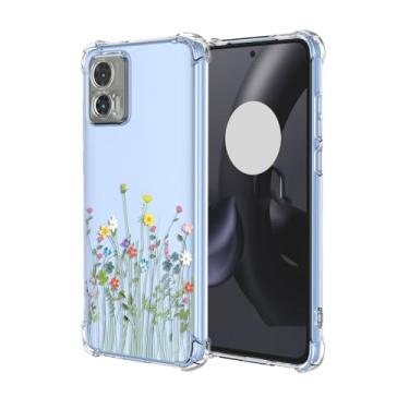 Imagem de OEURVQO Capa para celular Moto Edge 30 Neo Moto Edge 30 Lite com estampa floral transparente TPU macio à prova de choque antiarranhões para Motorola Edge 30 Lite (flores silvestres)