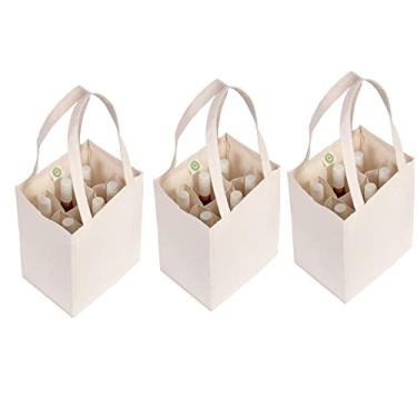 Imagem de Sacolas de lona para transporte de vinho para 6 garrafas - reutilizáveis, laváveis e convenientes de usar - Sacolas de vinho de tecido de algodão de qualidade premium, biodegradáveis e ecológicas (3