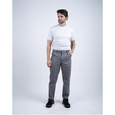 Imagem de Calça de Brim 1/2 Elástico com ziper - DGRAU, Cinza, GG