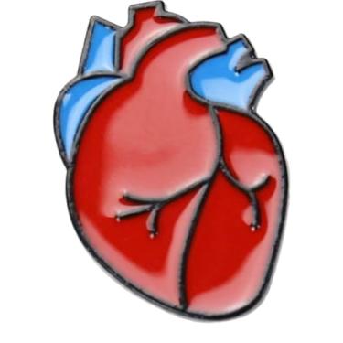 Imagem de Broche de coração, um novo tipo de broche europeu e americano de coração, órgão humano e pulmão, adequado para bolsas, chapéus, jaquetas (coração)