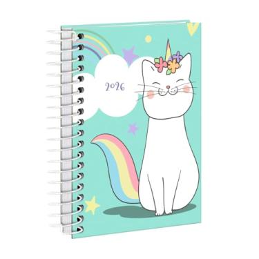 Imagem de Agenda Mini 2026 Capa Dura Fantasy Unicórnio Gato