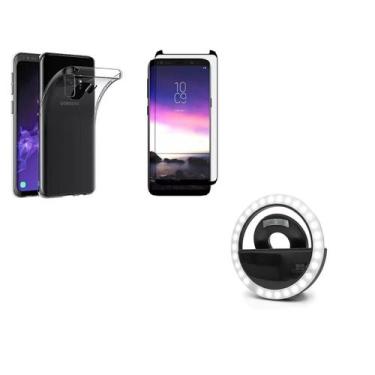 Imagem de Kit Flash Selfie Samsung S9 Plus + Capa + Película De Gel 3D