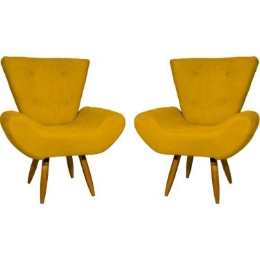 Imagem de Kit 2 Poltronas Decorativa Para Sala Recepção Manicure Consultório Escritório Emilia Suede