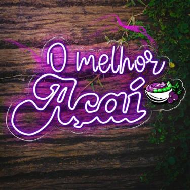 Imagem de Painel Neon Led O Melhor Açaí Decoração Sorveteria Moderna - Bloom