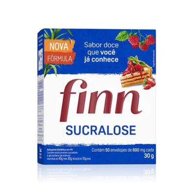 Imagem de Adoçante Em Pó Finn Sucralose 50 Envelopes De 600mg Cada