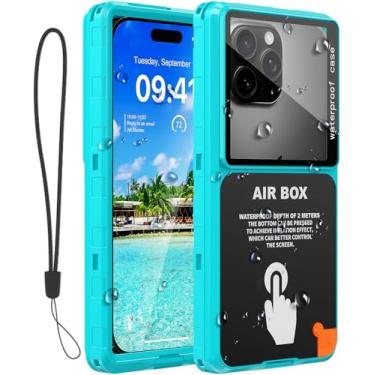 Imagem de Capa de telefone impermeável, capa de telefone de mergulho subaquático para iPhone 16/15/14/13 Pro Max, Samsung Galaxy S25/S24/S23 Ultra, Google/Moto até 6,9 polegadas (azul-petróleo)
