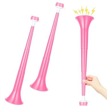 Imagem de GCQJOQ 2 Pieces Stadium Horn Noisemakers, 21 Inch Vuvuzela Plastic Trumpet, Pink