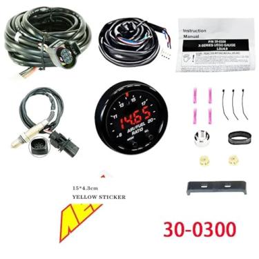 Imagem de Kit medidor de relação ar-combustível O2 de banda larga da série X 30-0300 30-4110 LSU 4.9 Sensor de oxigênio 0258017025 +15 * 4,3 cm compatível com decalque AEM(30-0300 YE Decal)
