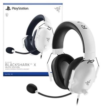 Imagem de Headset Gamer RaƵer BlackShark V2 X, PC, PS5/PC 3.5mm, Drivers de 50mm, Licenciado Sony - BRANCO