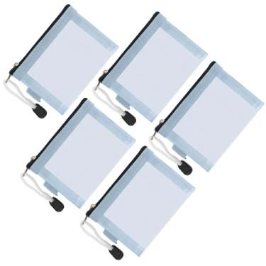 Imagem de Classycoo Mini sacos de malha, pacote com 5, bolsa pequena de nylon com zíper de 7,6 cm x 11 cm, porta-chaves, porta-moedas, porta-cartões, bolsas de cosméticos portáteis de viagem para batom, fone de