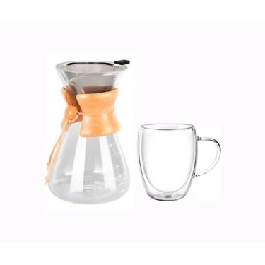 Imagem de Cafeteira de Vidro 800ml + Xícara Double Wall 350ml - CAN.U.DO