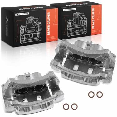 Imagem de A-Premium Conjunto de pinça de freio a disco dianteiro com suportes compatíveis com modelos selecionados Nissan e Infiniti - QX50 2016-2017, Q50 2014-2018, Q60 2017-2018, Rogue, X-Trail - Lado do