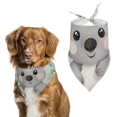 Imagem de Cachecol de poliéster triângulo estampado Koala para animais de estimação - Tamanho único (70 x 30 cm)