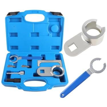 Imagem de Fumrtcy Kit de ferramentas de bloqueio de eixo de comando de 7 peças para motores diesel VW Volkswagen 2.4L 2.5L TDI CR, conjunto de reparo de transmissão de correia dentada, aço Cr-V resistente com