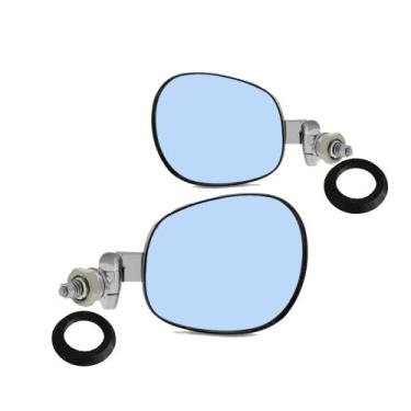 Imagem de Par Retrovisor Fusca 59 A 96 Aço Inox Espelho Convexo Azul - Rosso & V