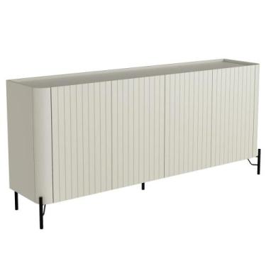 Imagem de Buffet Sala de Jantar 4 Portas Brise 1 Gaveta Pés Industrial Preto Nai