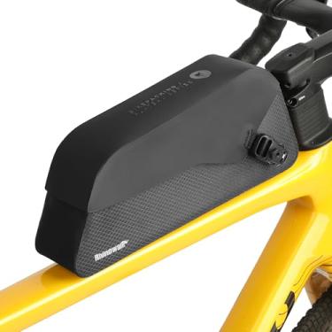 Imagem de abamita Bolsa para quadro de bicicleta com aba magnética à prova d'água tubo superior bolsa de bicicleta embalagem de ferramentas de ciclismo bolsa de armazenamento para bicicleta de estrada MTB (1,3
