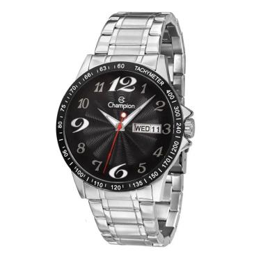 Imagem de Relógio CHAMPION masculino analógico preto prata CA31159T