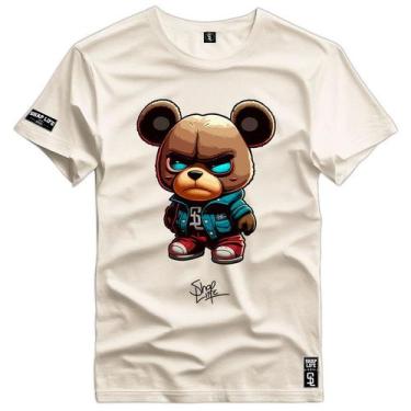 Imagem de Camiseta Coleção Little Bears Urso Bad Braw Shap Life, G2, Off white