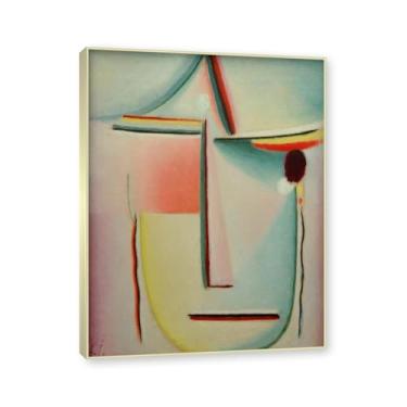 Imagem de NHLDZYH Moldura champanhe. Alexej von Jawlensky, impressão clássica, (cabeça abstrata, destino), decoração de parede para cozinha, quarto. 60x80cm