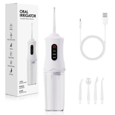 Imagem de Water Dental Flosser Cordless 6889 com 4 pontas de jato recarregável -