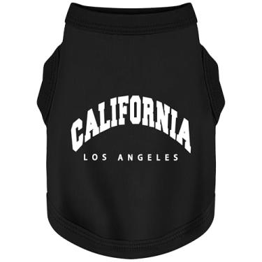 Imagem de Descubra a roupa canina de algodão aconchegante: colete macio, leve e respirável com gráficos atraentes (Califórnia), mantendo seu amigo peludo aquecido e confortável! Preto PPP