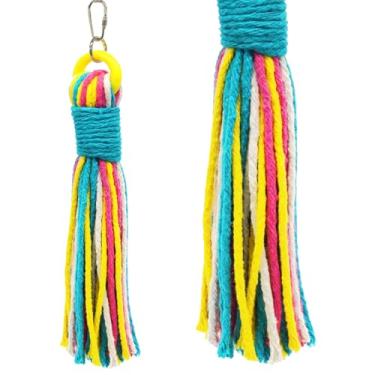 Imagem de Sweet Feet and Bico, Tweeter de platina de tweeter - Brinquedo de gaiola perfeito para brincar e brincar - Colorido, seguro, corda de algodão - Acessórios e suprimentos para gaiola de pássaros - Brinquedos de papagaio (Grande)