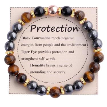 Imagem de KSQS Pulseira De Contas Pedras Curativas Para Mulheres, Proteção E Equilíbrio Com Preciosas Naturais, Cristal Espiritual Alívio Da Ansiedade Cartão Significado (Nº 5)