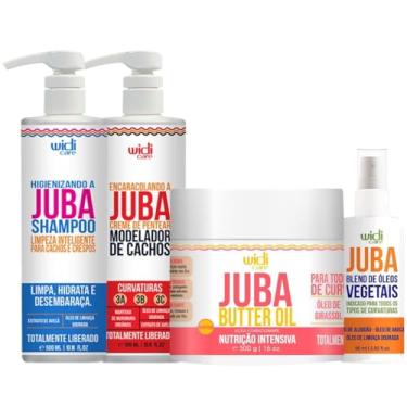Imagem de Kit Juba Widi Care Completo Shampoo + Encaracolando + Mascara Butter + Blend Oleos Vegetais Vegano
