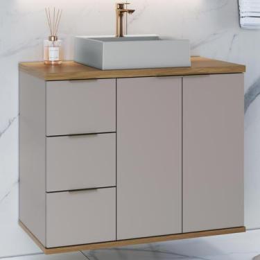 Imagem de Gabinete de banheiro com cuba aqua 76cm estilare gab4002 nude com carv