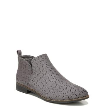 Imagem de Dr. Scholl's Shoes Bota de cano curto feminina, Camurça de microfibra perfurada cinza escuro, 11 Wide
