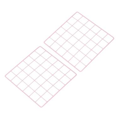 Imagem de PATIKIL Painel de grade de arame de 30,5 x 30,5 cm, pacote com 2 quadros de fotos, fotos, painéis de grade, organizador de pendurar na parede, painel decorativo para casa, escritório, casamento, rosa