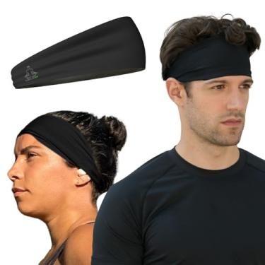 Imagem de Temple Tape Bandanas para homens e mulheres – Faixa de transpiração masculina e esportiva com absorção de umidade para treino para corrida, crossfit, ioga e capacete de bicicleta – Preto