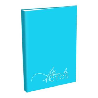Imagem de Álbum de Fotos Pocket Azul BB Capa Dura 40 Fotos 10x15 cm com Rebites Niquelados
