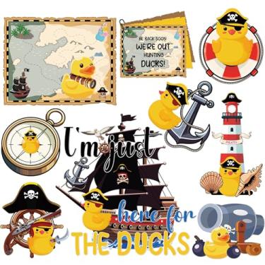 Imagem de Dazoratix Ímãs de cruzeiro de pato pirata - 9 peças engraçadas decorações de cabine de navio adesivos magnéticos personalizados âncora decalques de cabine de carnaval decoração de festa de aniversário