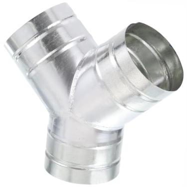 Imagem de TA-VIGOR Divisor de duto em forma de Y de 10 cm, conector de 3 vias de 90 graus, adaptador de ventilação de secador HVAC de aço galvanizado resistente para ventilador de exaustão e duto de mangueira