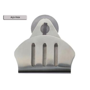 Imagem de Porta Esponja De Inox Com Ventosa Concha Com Esponja Magica - Michel