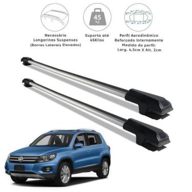 Imagem de Rack Travessa Teto Prata Aluminio Vw Tiguan 2008 A 2017 - SMD
