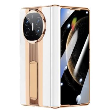 Imagem de LTLMYDAM Capa de couro para Huawei Mate X6, capa protetora de tela de privacidade, capa de telefone com dobradiça de suporte ajustável, branca, X6