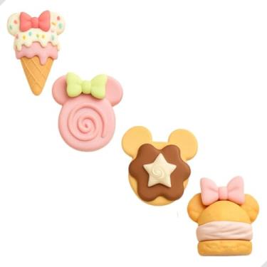 Imagem de Kit com 4 Borrachas Fofa em Formato de Ursinho e Docinhos, Coloridas Criativas, Ice Cream Party, para Escola, Escritório, Presentes, Decoração Papelaria fofa divertida kawaii